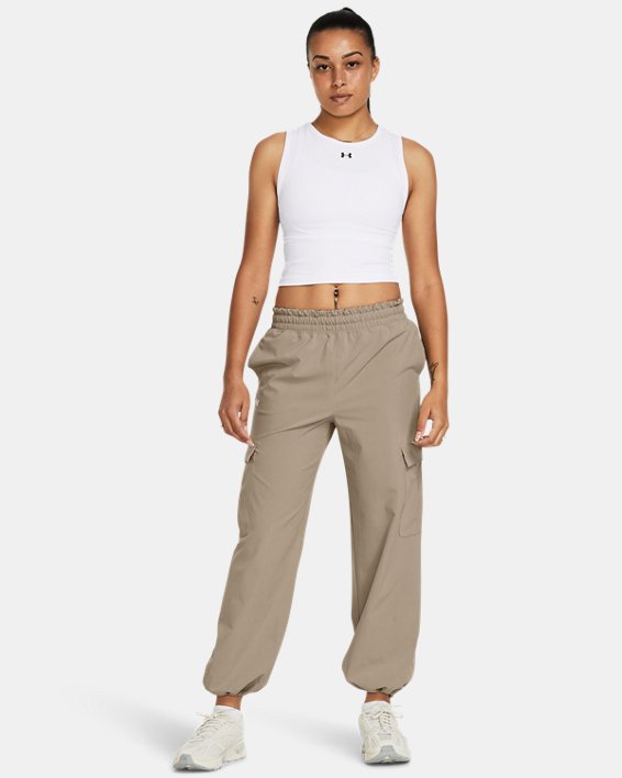 Pantalones cargo UA ArmourSport Woven para mujer, Brown, pdpMainDesktop image number 2